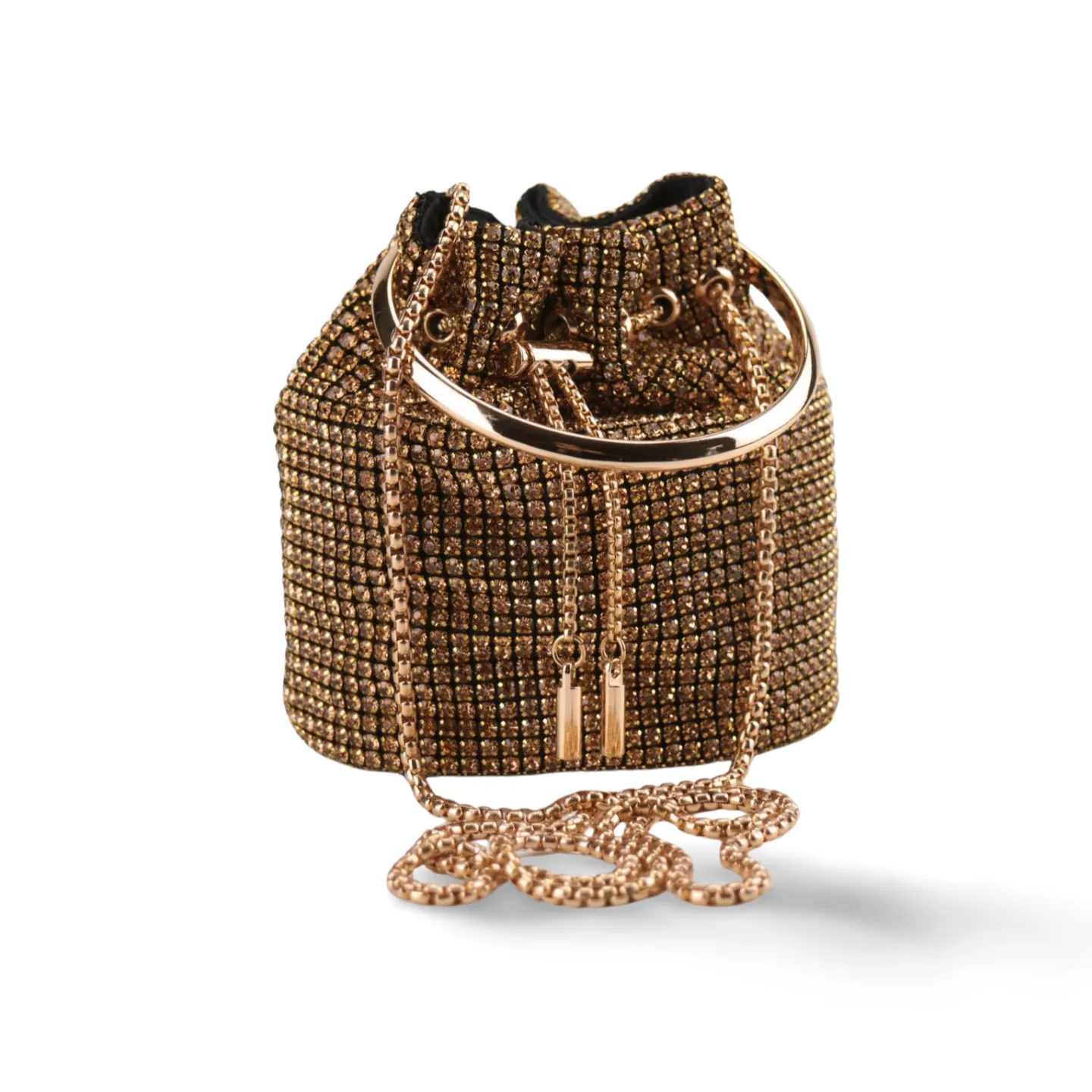 Sparkling Rhinestone Embellished Bucket Bag