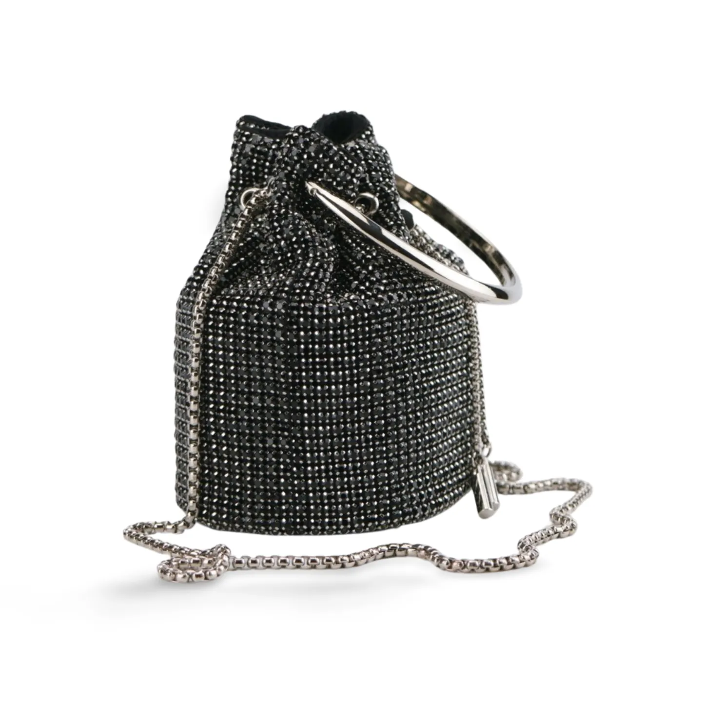 Sparkling Rhinestone Embellished Bucket Bag