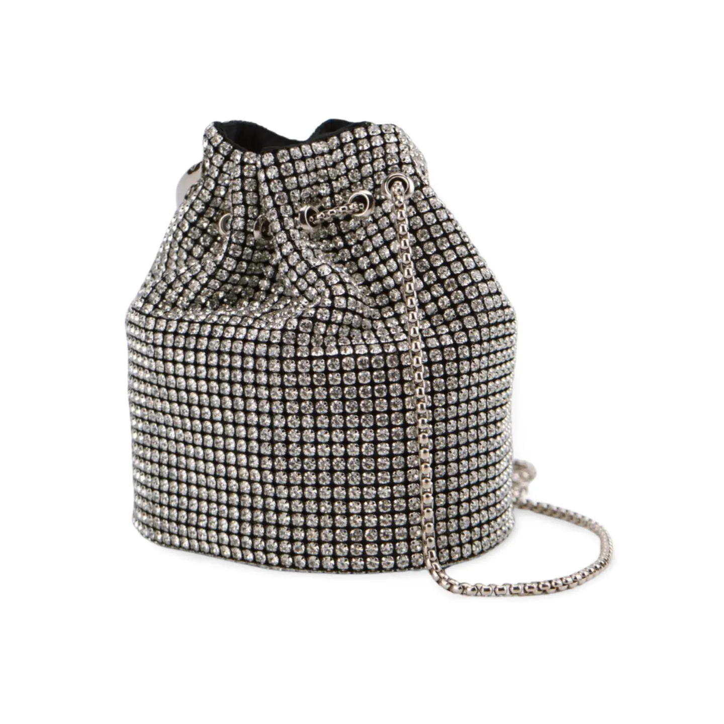 Sparkling Rhinestone Embellished Bucket Bag