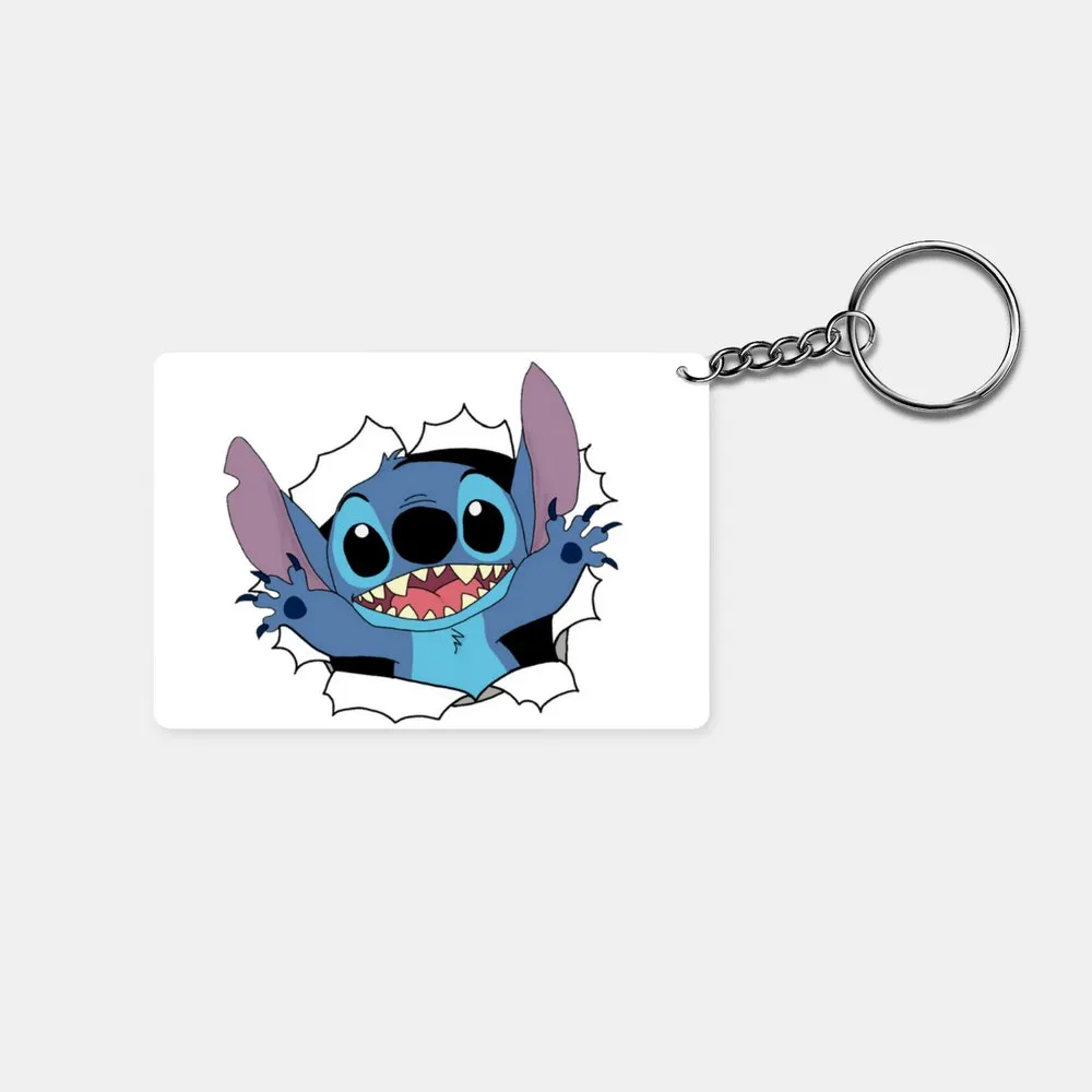 Stitch Character: Printed Rectangle Keychain