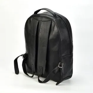 Stylish Black Leather Backpack