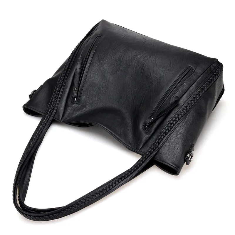 Stylish faux leather Shoulder bag with large capacity