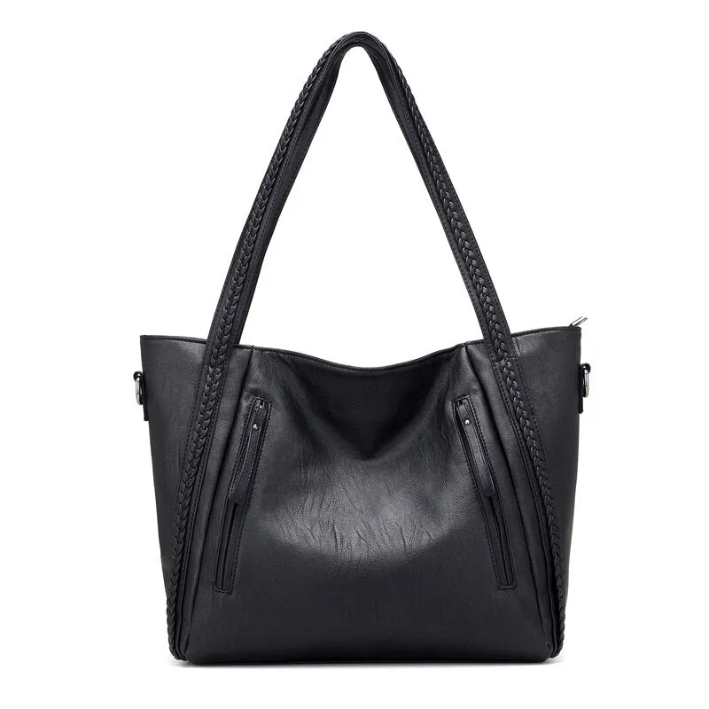 Stylish faux leather Shoulder bag with large capacity