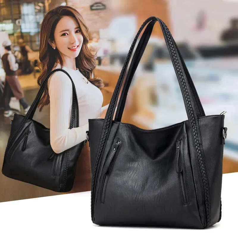 Stylish faux leather Shoulder bag with large capacity