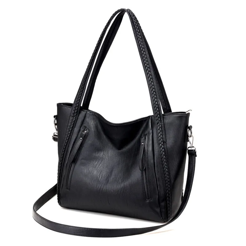 Stylish faux leather Shoulder bag with large capacity