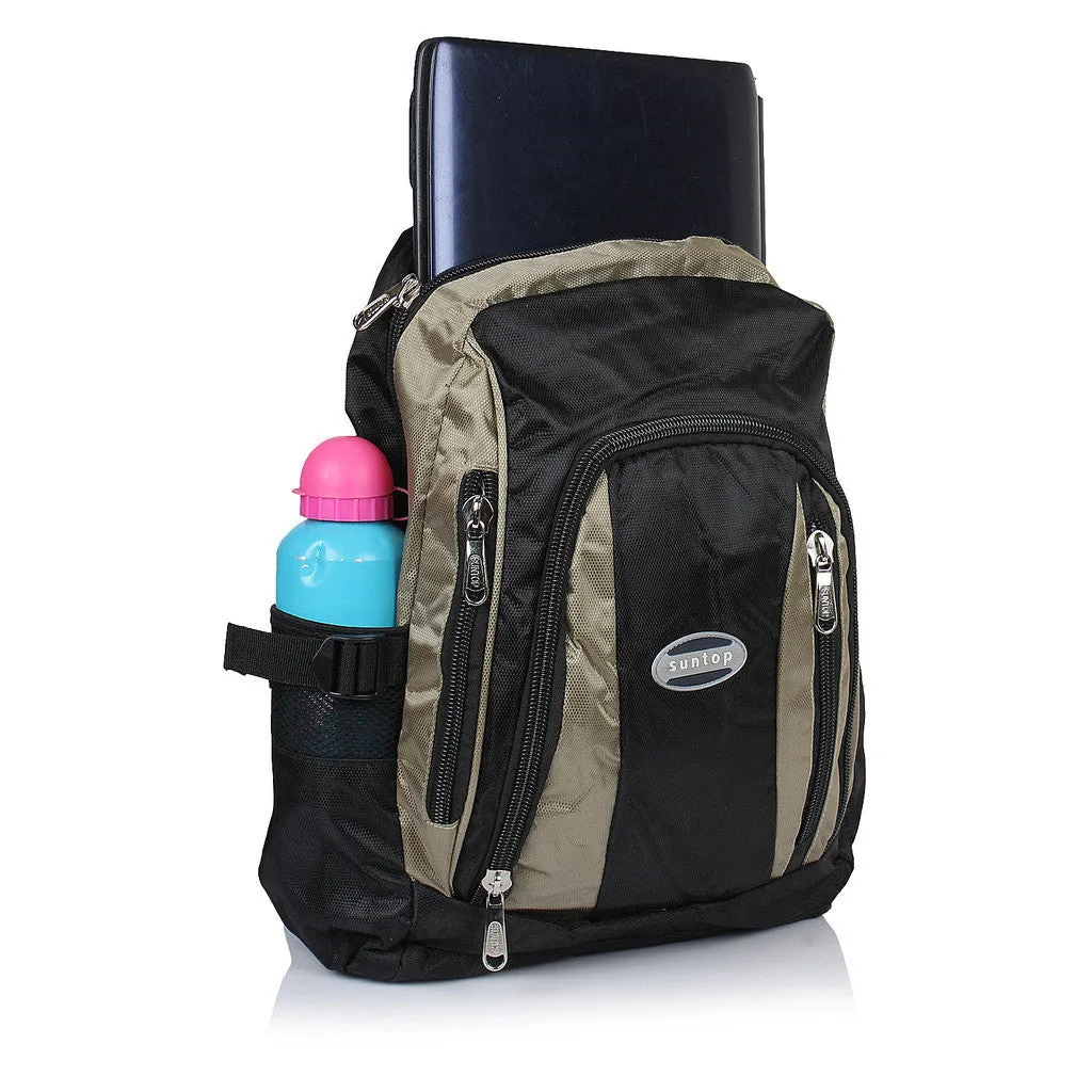 Suntop A56 16 L Backpack(Black and Silver)