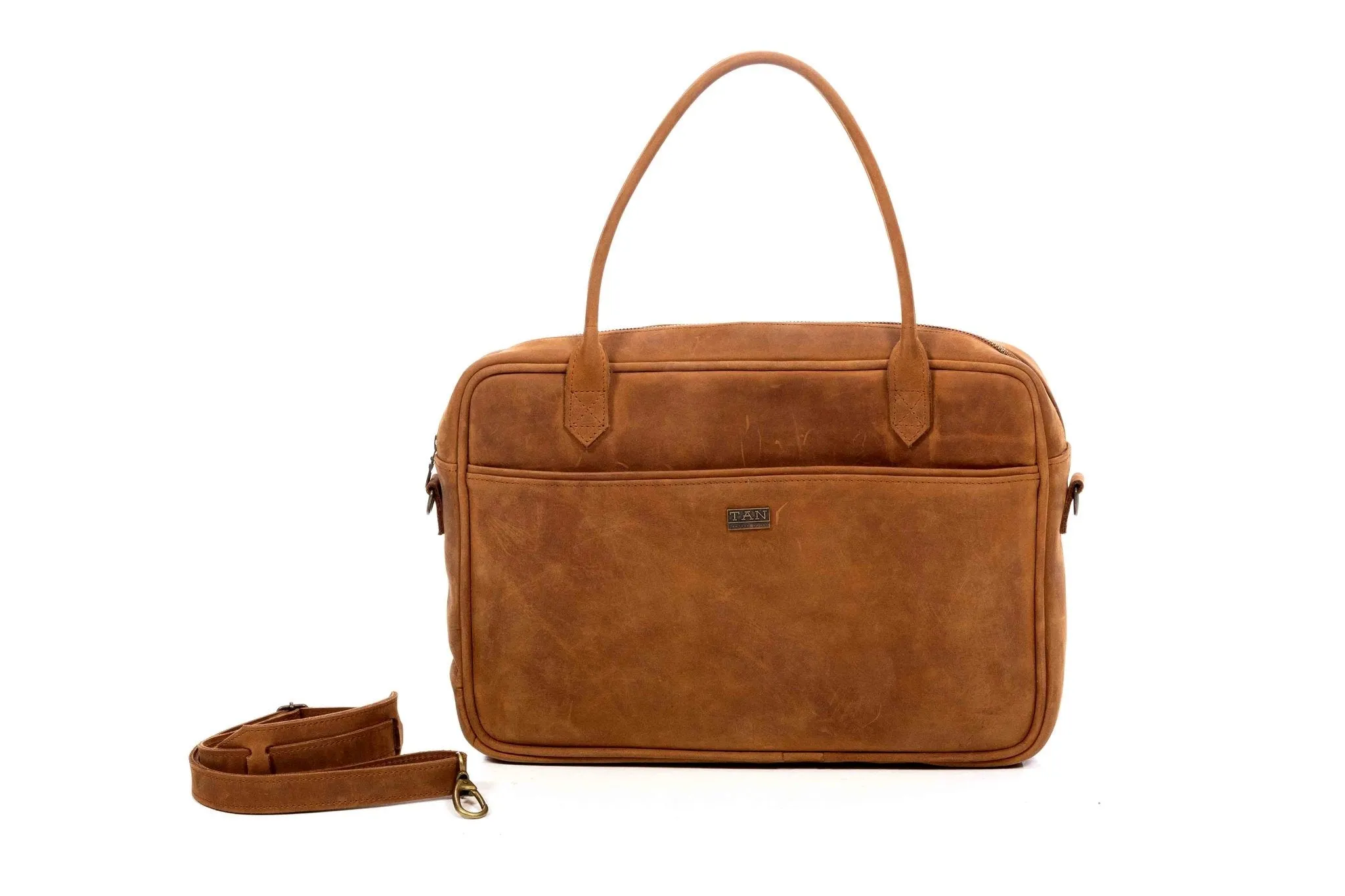 Tan Leather Goods - Bailey Laptop Bag | Toffee