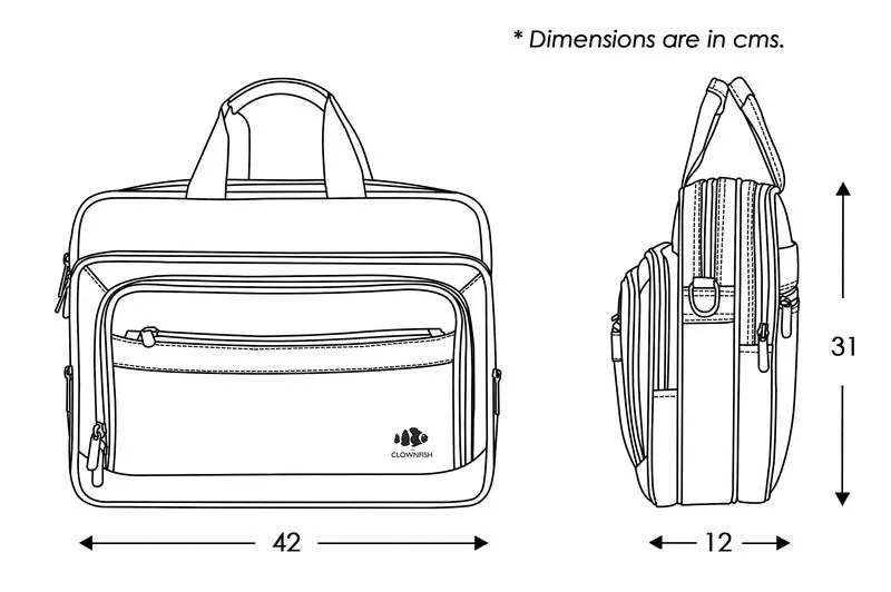THE CLOWNFISH Executive Series Laptop Briefcase - Lightweight, Durable | Adjustable Shoulder Strap | 15.6 inch | Burgundy