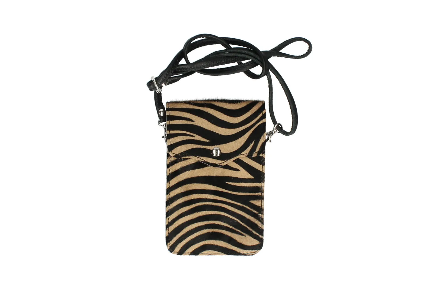 The Leather Cross Body Mobile Phone Bag (Animal print)