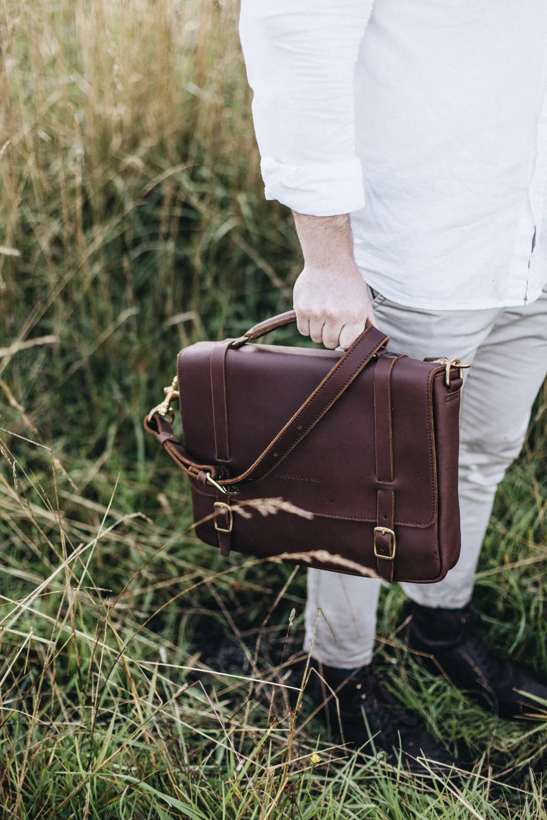 The Saddler's Briefcase | Caramel Leather