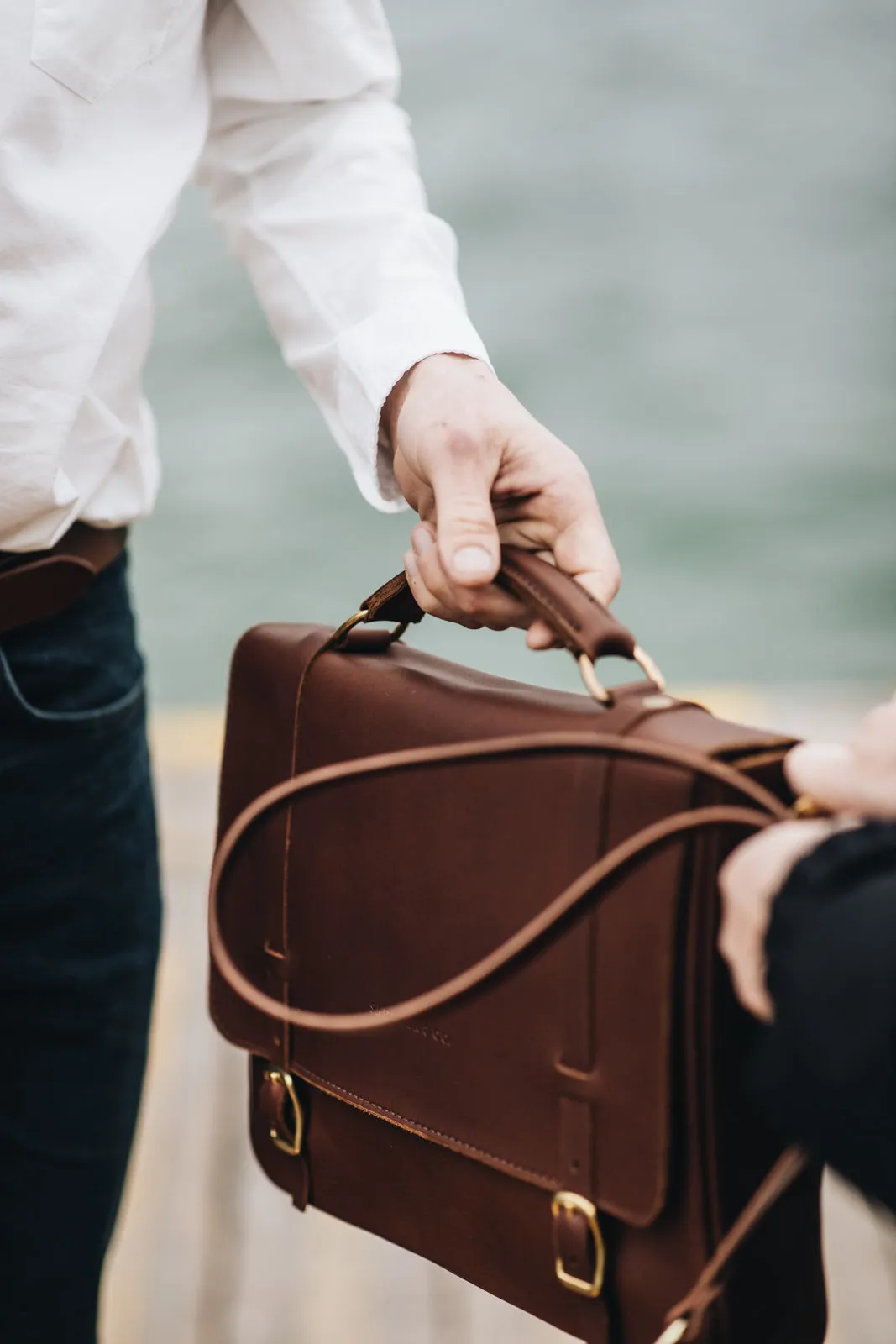 The Saddler's Briefcase | Caramel Leather