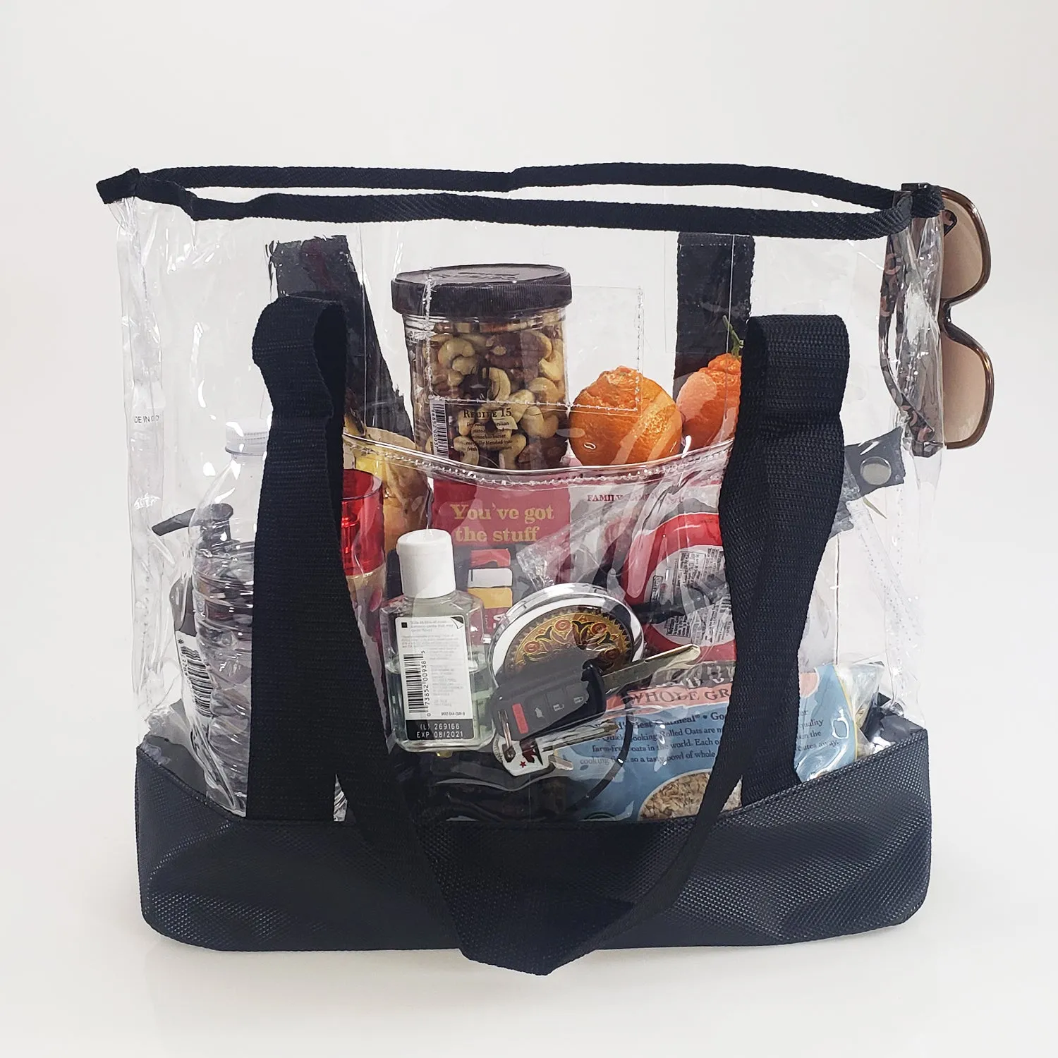 Transparent Clear Tote Bag with Zippered Pouch