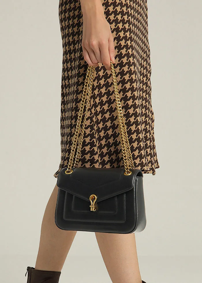 Versatile Chain Leather Crossbody Bag