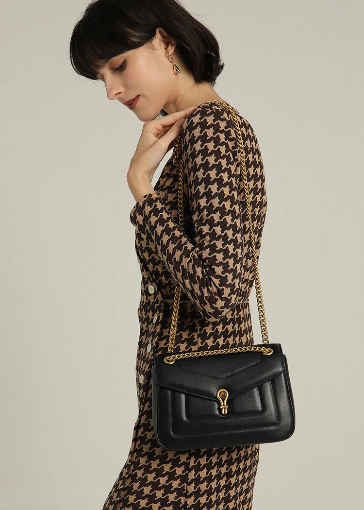 Versatile Chain Leather Crossbody Bag