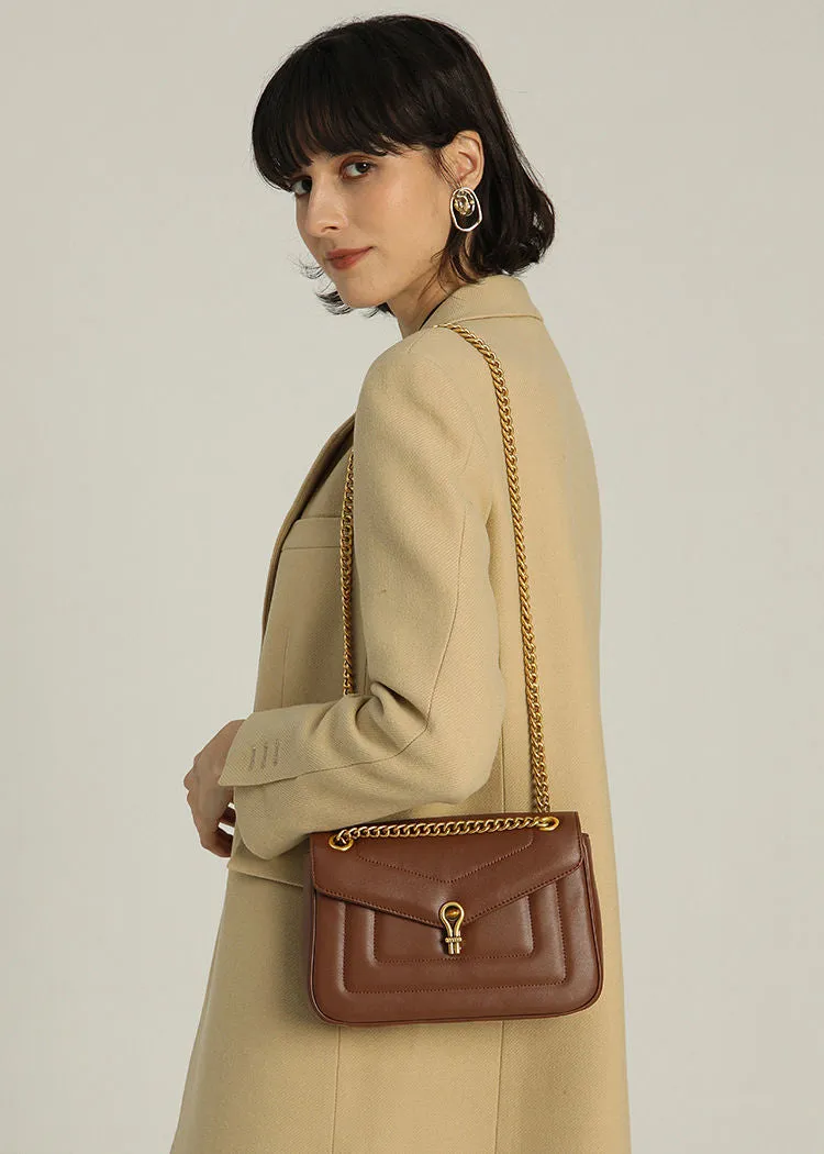 Versatile Chain Leather Crossbody Bag