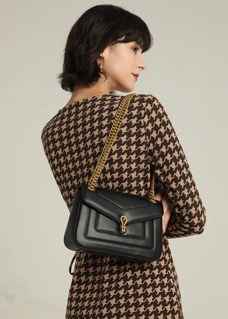 Versatile Chain Leather Crossbody Bag