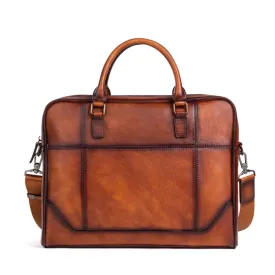 Vintage Genine Leather Businees Briefcase Laptop Bag