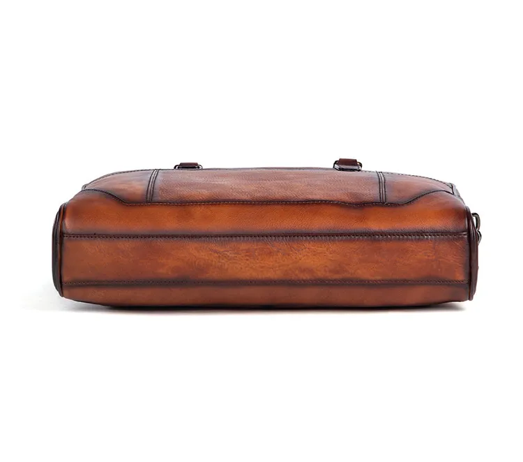 Vintage Genine Leather Businees Briefcase Laptop Bag