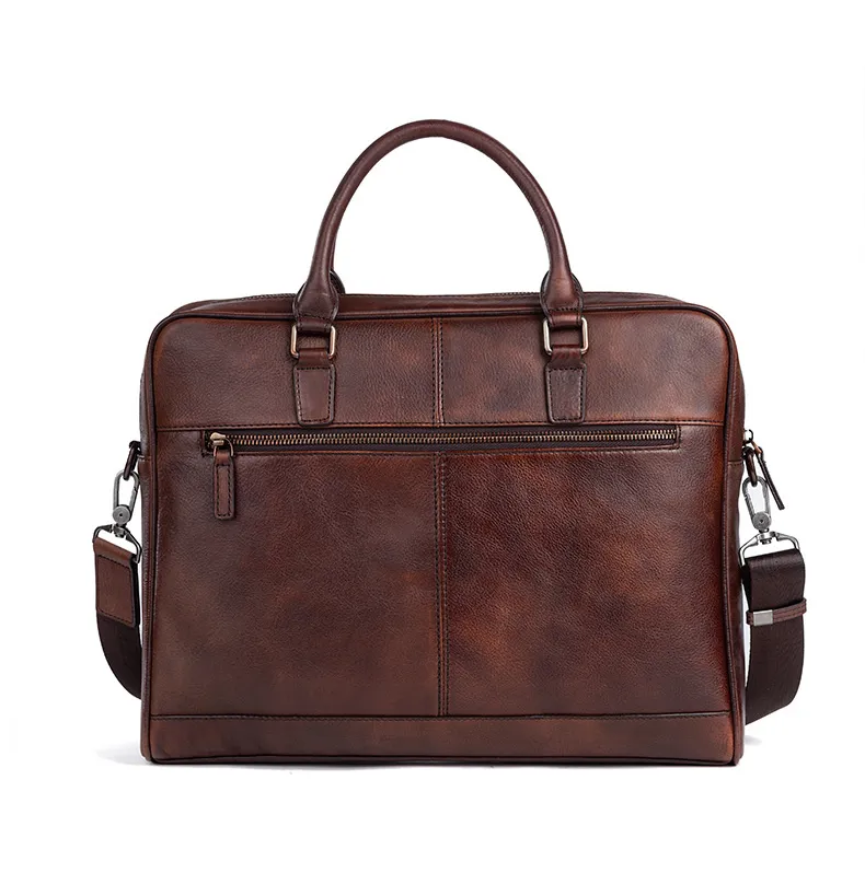 Vintage Genine Leather Businees Briefcase Laptop Bag