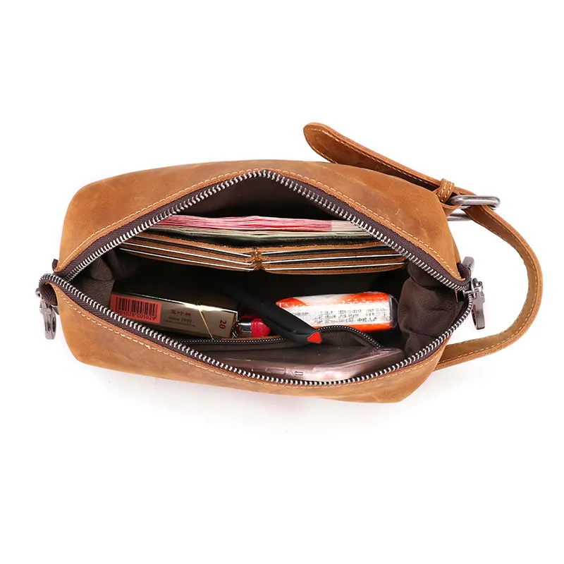 Vintage Multi Functional Leather Organizer Toiletry Bag 6465