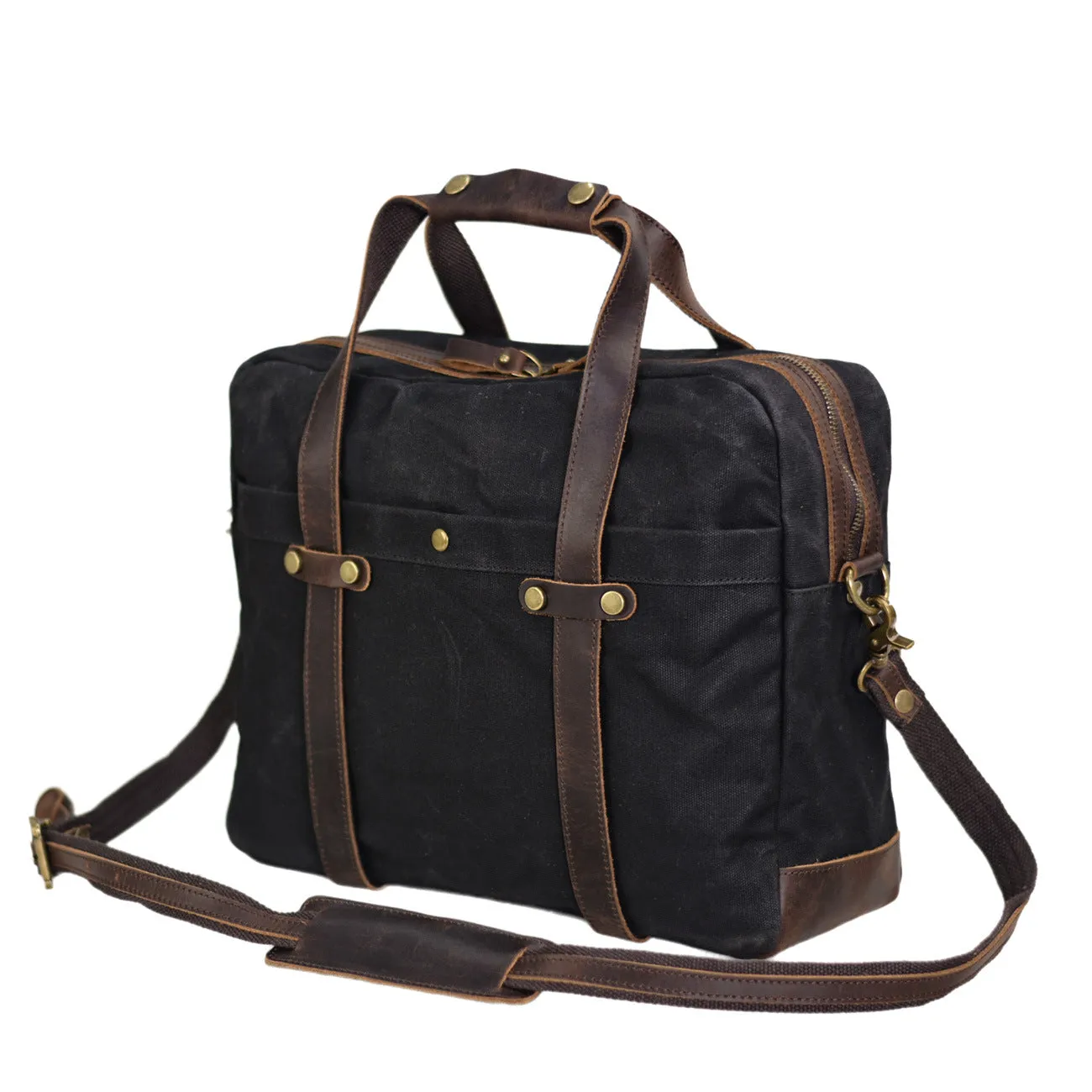 Waterproof Waxed Canvas Briefcase for 15.6-inch Laptop