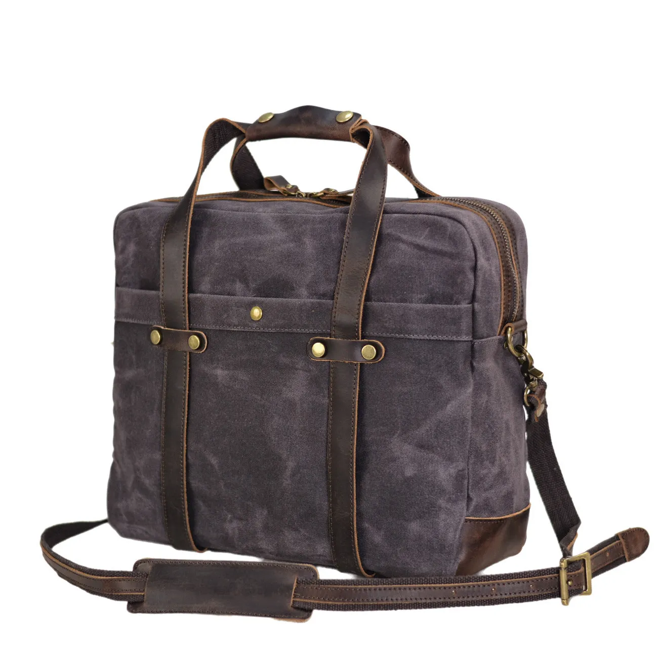 Waxed Canvas Briefcase Bag 15.6" Laptop Bag