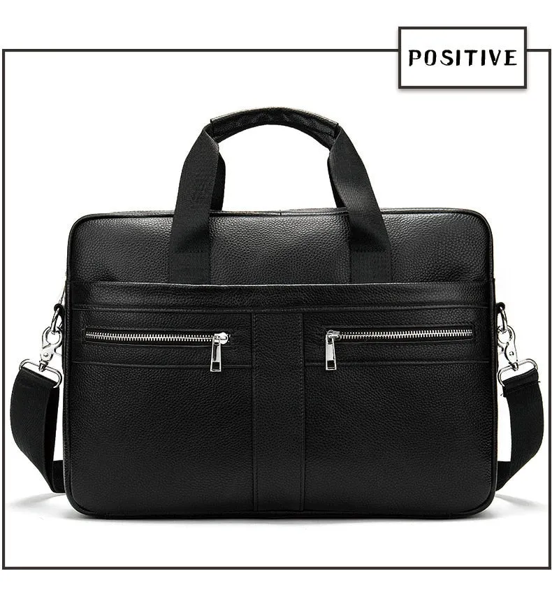 West Louis™ High Quality Luxury Business Leather Briefcase