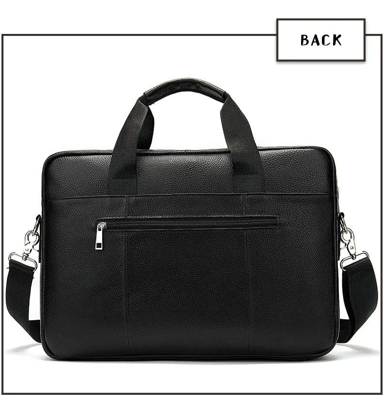 West Louis™ High Quality Luxury Business Leather Briefcase