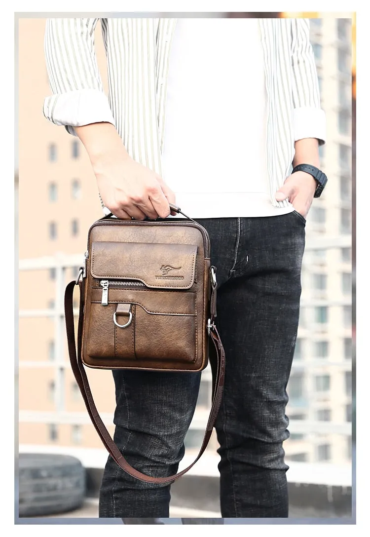 West Louis™ Luxury Business Vintage Leather Shoulder Bag