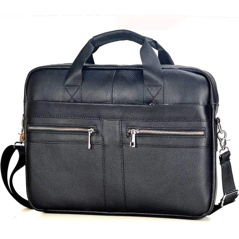 West Louis™ Men Genuine Leather Business Office Briefcase