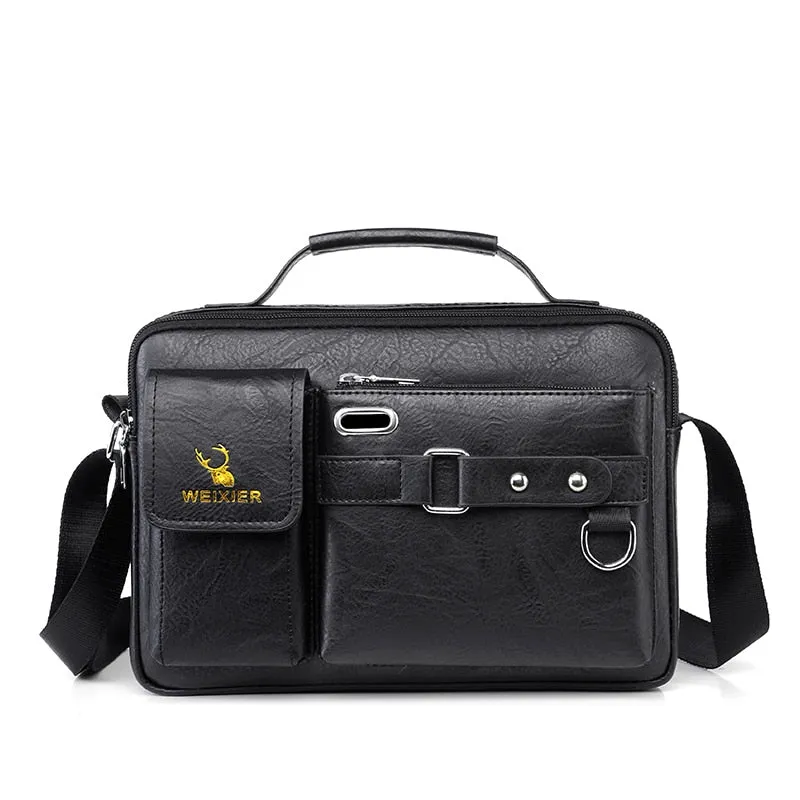 West Louis™ Men Leather Business-Men Briefcase