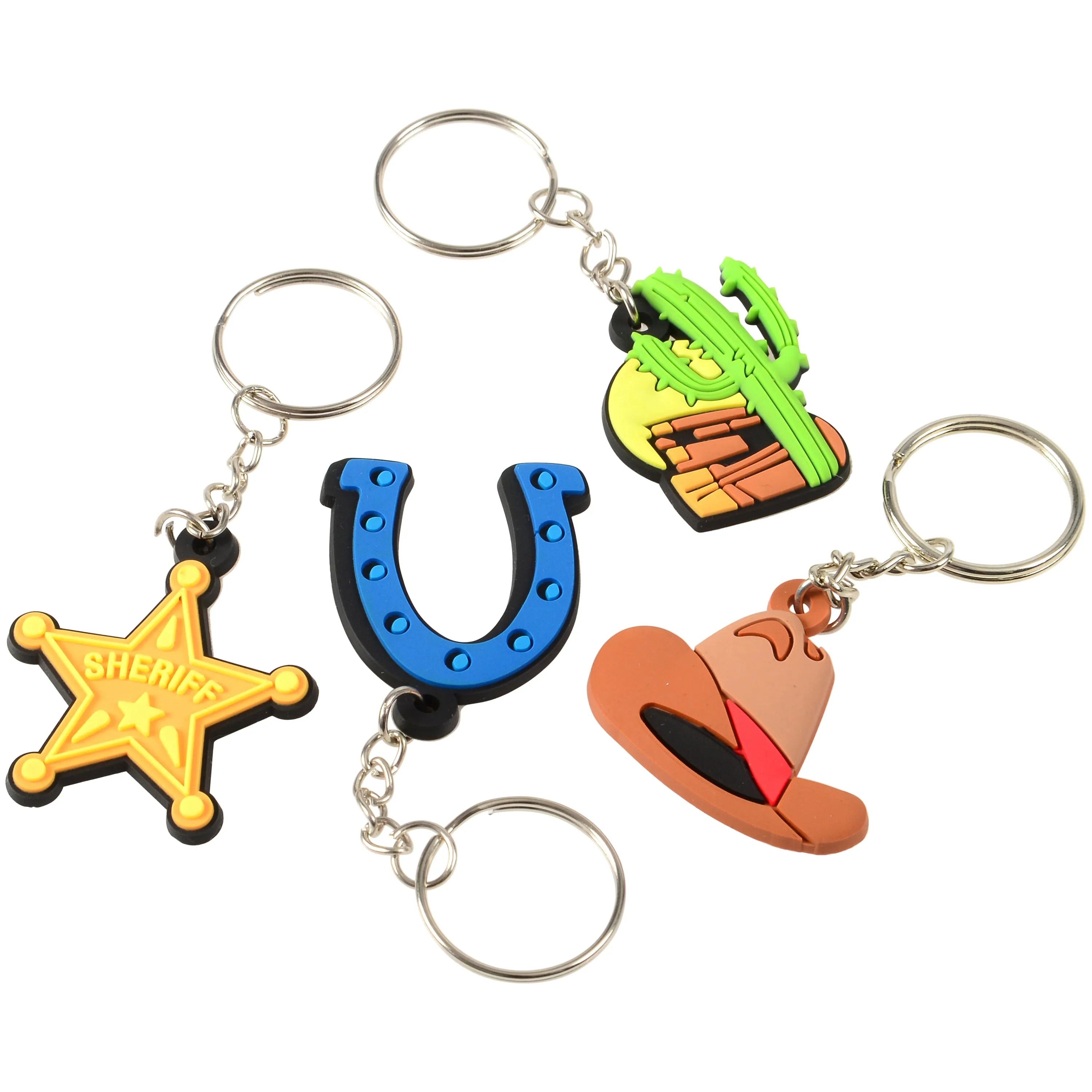 Western Rubber Keychains Novelty (1 Dozen)