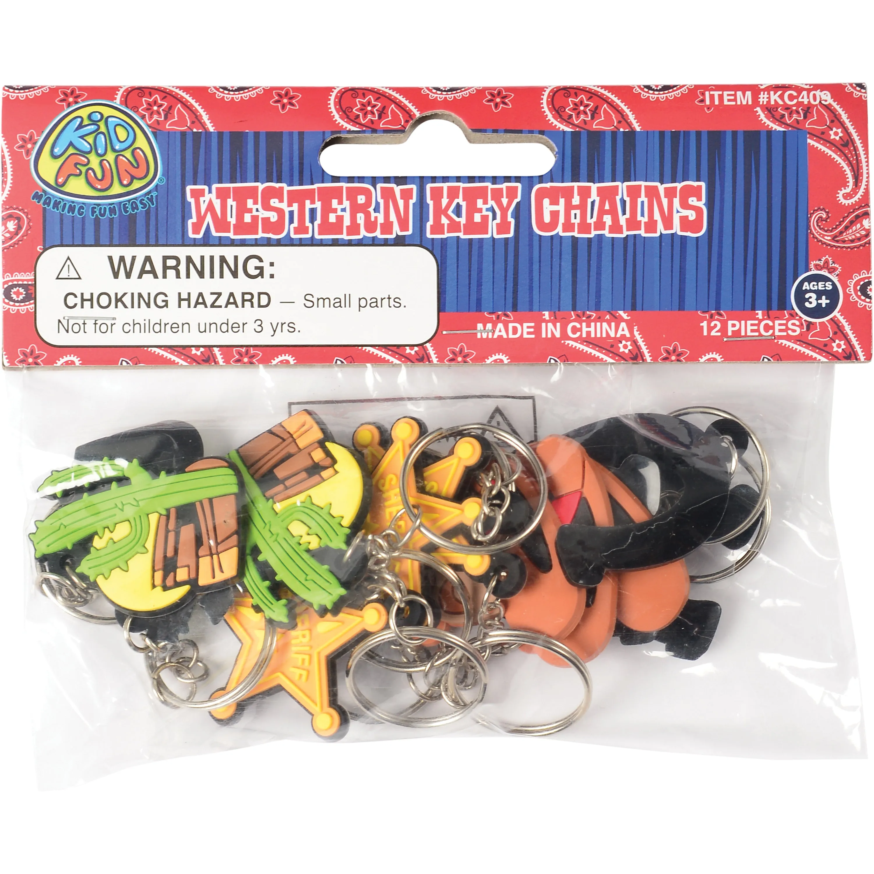 Western Rubber Keychains Novelty (1 Dozen)