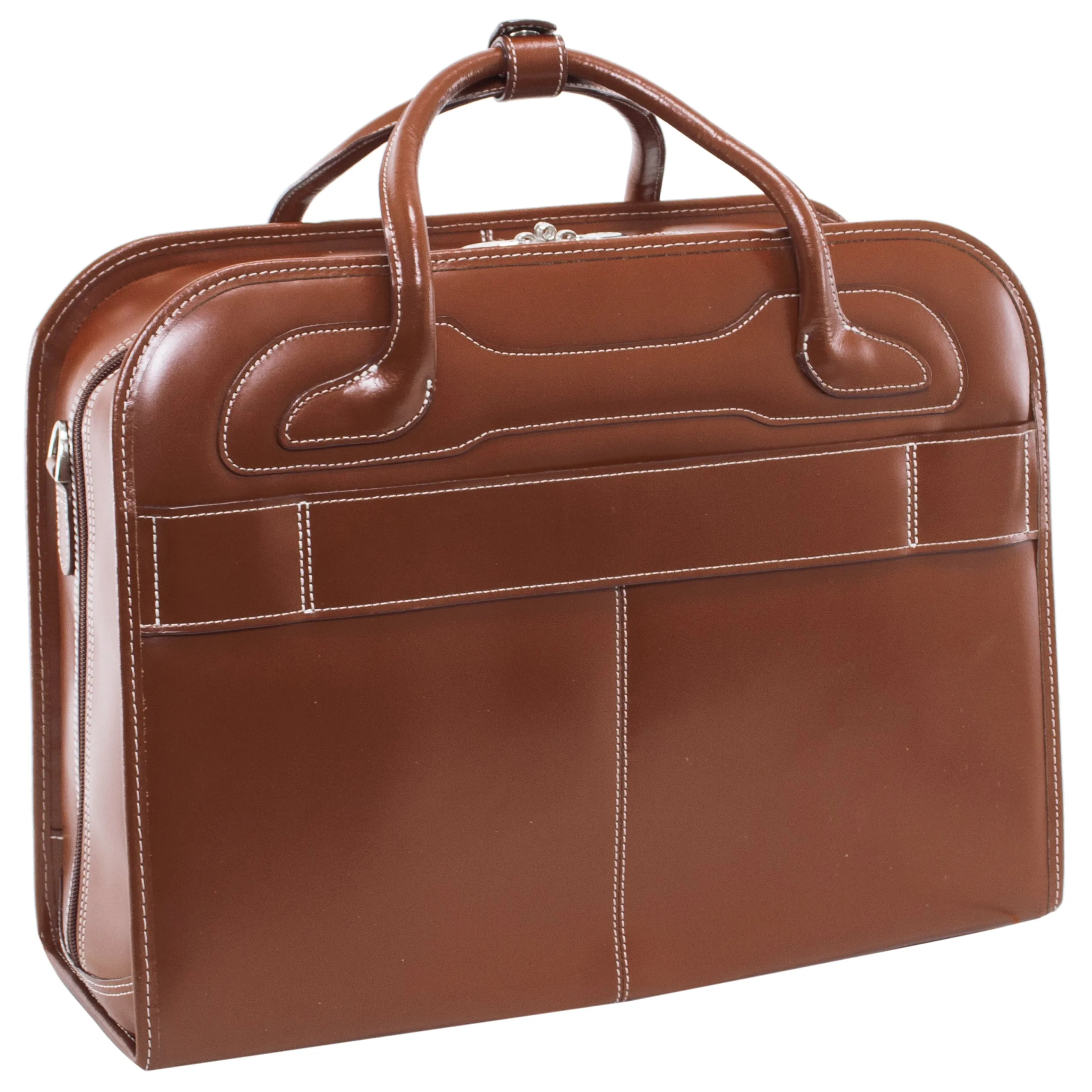 WILLOWBROOK | 17” Leather Detachable-Wheeled Laptop Case