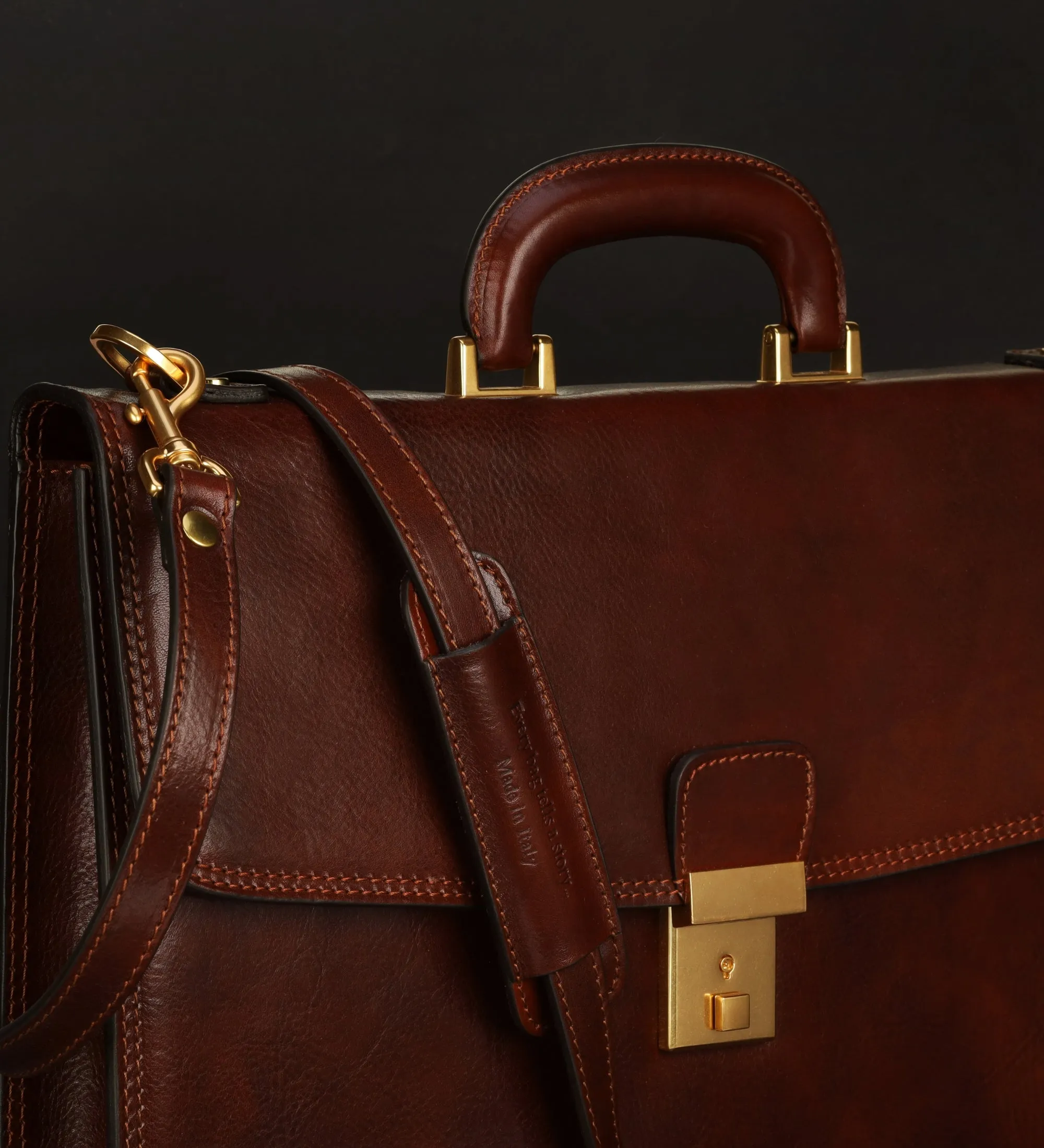 Womens Leather Briefcase - The Sound of the Mountain