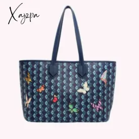 Xajzpa - Luxury Bags Butterflies Canvas Tote Bags For Women Handbags Designer Hand Bag Woman Shopper Bag