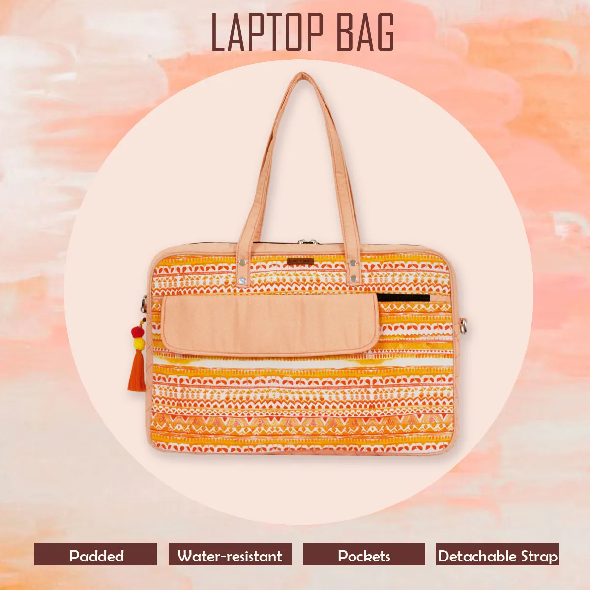 Yellow Aztec Laptop Bag